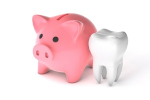 tooth piggy bank illustration for cost of veneers in Greenfield   