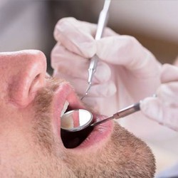 Woman in dentist chair