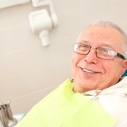 Man with dentures smiling 
