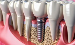 a computer illustration showing osseointegration 