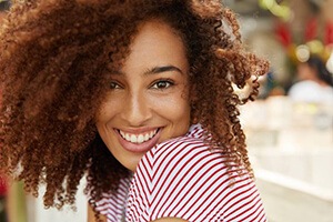 Woman with flawless smile