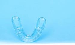 Custom mouthguard sitting upwards