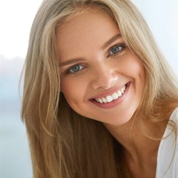 closeup of woman smiling 