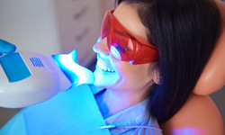 Patient in Greenfield getting teeth whitening in-office
