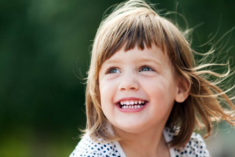 A portrait of a smiling child