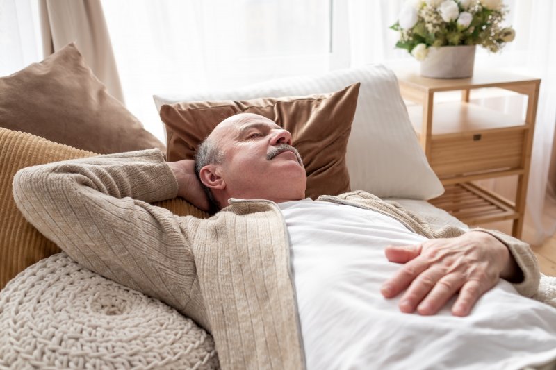 Man sleeping on a couch